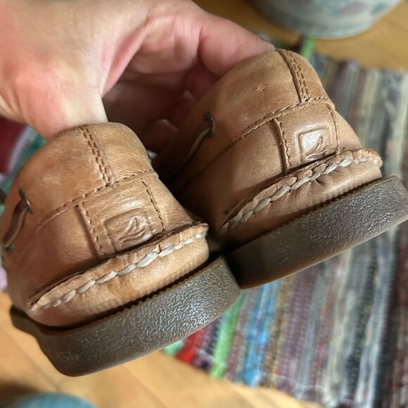 Sperry Top Sider Men's Tan Leather Boat Shoes 9M - Picture 8 of 16